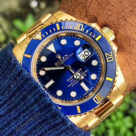 rolex blue yellow submariner